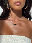 Necklace Gold toned Pearl detail Gemstone detail Lobster clasp fastening