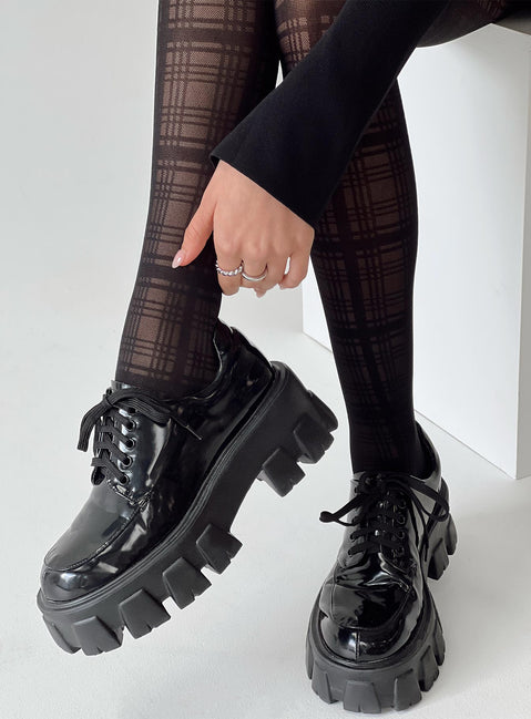 Stockings High waisted fit Plaid design