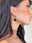 Earrings Gold-toned Clasp fastening Hoop design