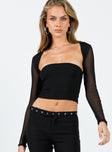 Two piece top Tube top Long sleeve bolero  Mesh sleeves Good stretch Lined tube top