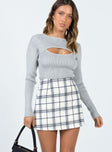 Mini skirt Aline fit Flannel material  Zip fastening at side 
