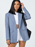 Oversized blazer  80% polyester 20% rayon  Lapel collar  Single chest pocket  Twin hip pockets  Double button cuff  Button front fastening  Satin lined 
