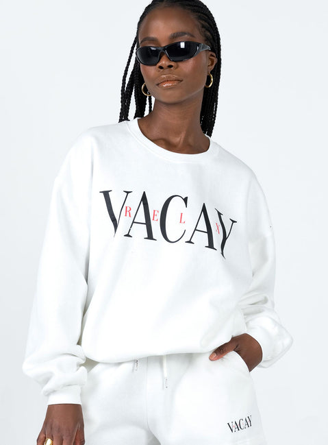 Vaycay Sweatshirt White Princess Polly  long 