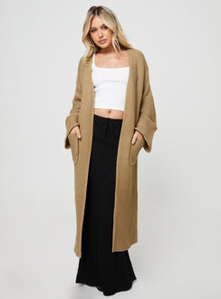 Longline cardigan Oversized fit, twin side pockets, drop shoulder