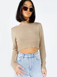 Cropped sweater Knit material  Wide neckline 