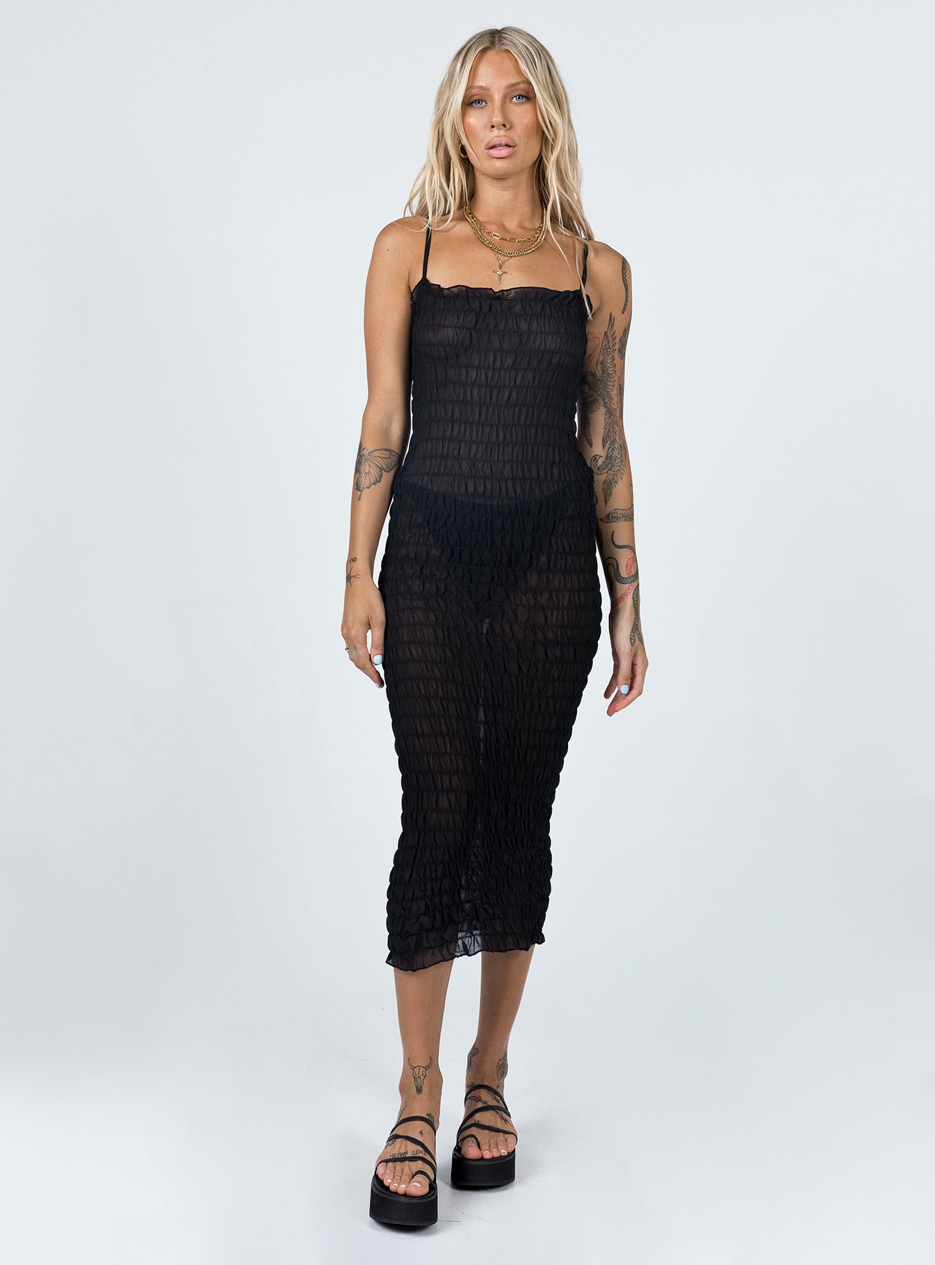 Princess Polly   Charmed Midi Dress Black