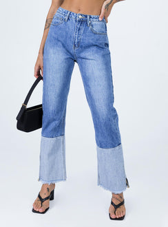 Rhode Straight Leg Spilt Hem Denim Jeans