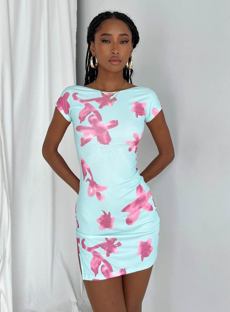 Damita Mini Dress Pink / Blue