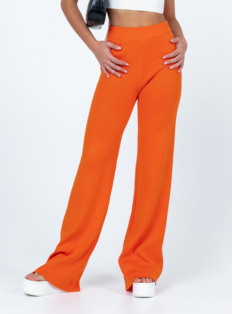Princess Polly   Byrone Knit Pants Orange