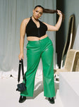 Ashlea PU Pants Green Curve
