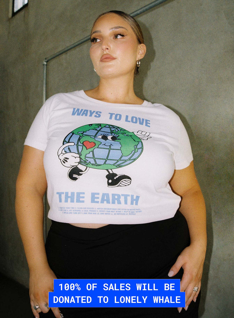 Organic Love The Earth Charity Baby Tee White Curve