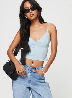 Cami top, slim fitting Deep v neckline, adjustable shoulder straps Good stretch, lined bust