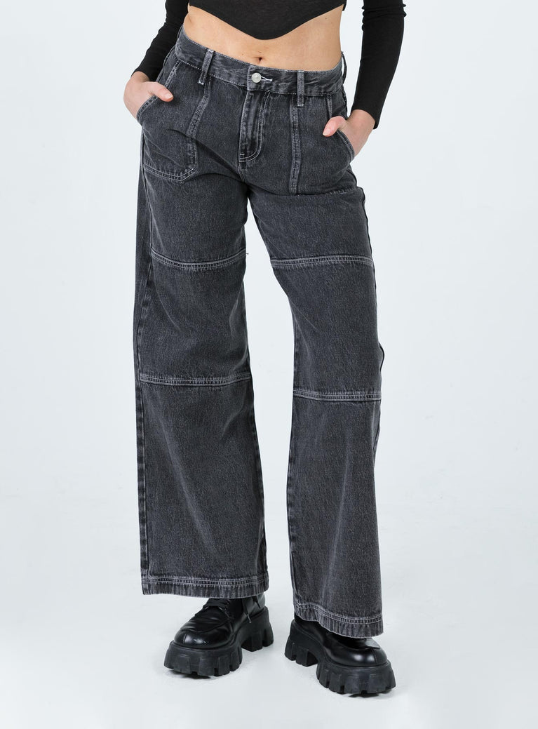 Carlia Mid Rise Jeans Grey