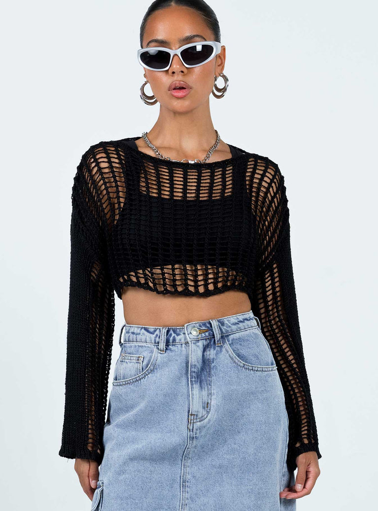The Kennedy Cropped Sweater Black