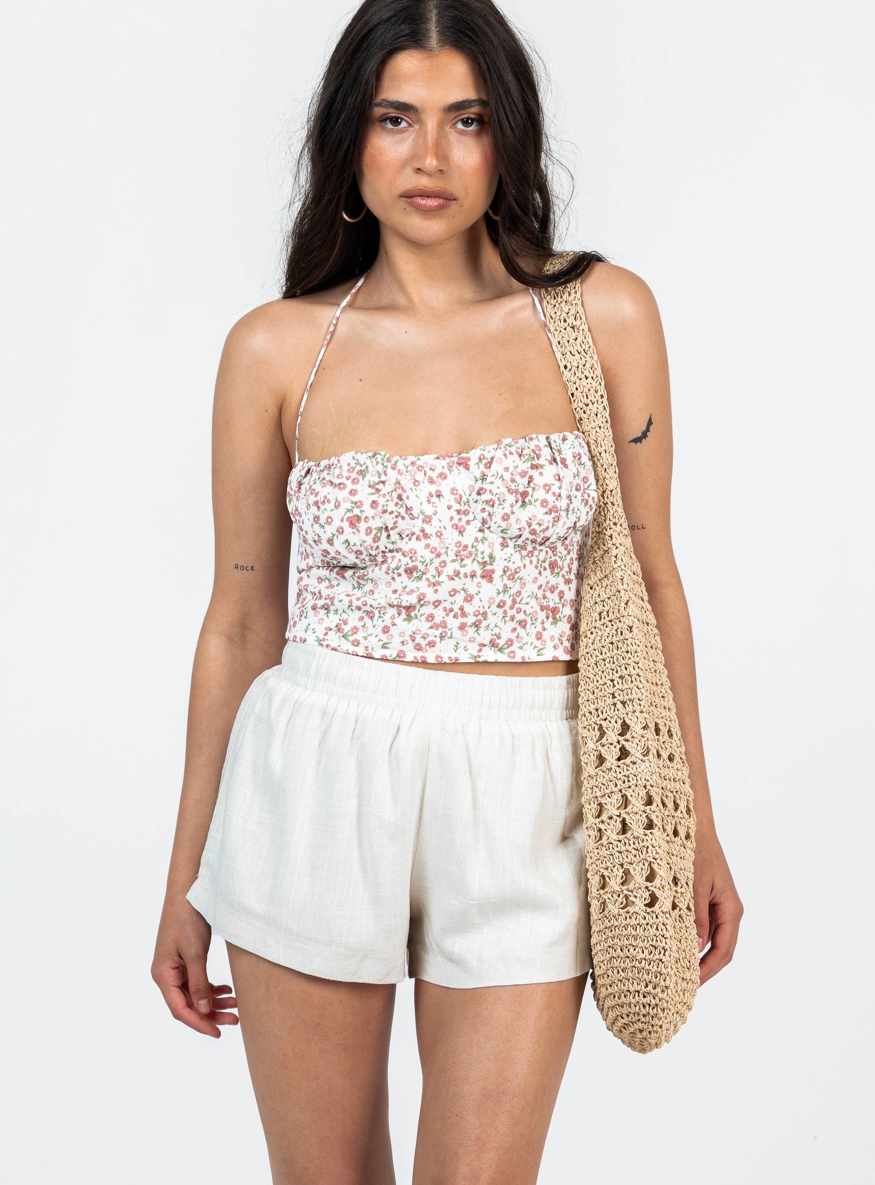 Beach House Shorts Off White Petite Princess Polly high-rise 