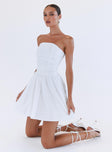Princess Polly Sweetheart Neckline  Rashida Strapless Mini Dress White