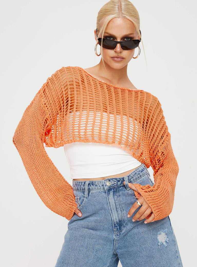 The Kennedy Cropped Sweater Orange