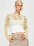 The Kennedy Cropped Sweater Lemon Yellow