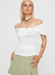 Pally Rose Off The Shoulder Top White