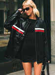 Deena Faux Leather Jacket Black
