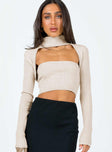 Cruiser Sweater Beige Princess Polly  Cropped 