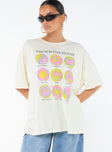 Graphic print tee Relaxed fit, drop shoulder Slight stretch, unlined