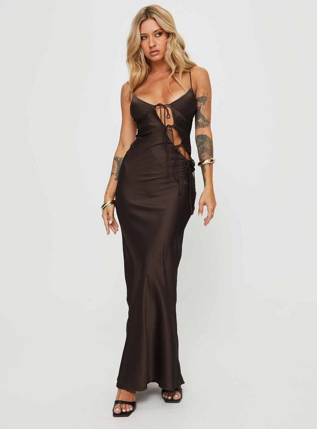 Shop Formal Dresses - About a Girl Maxi Dress - Chocolate