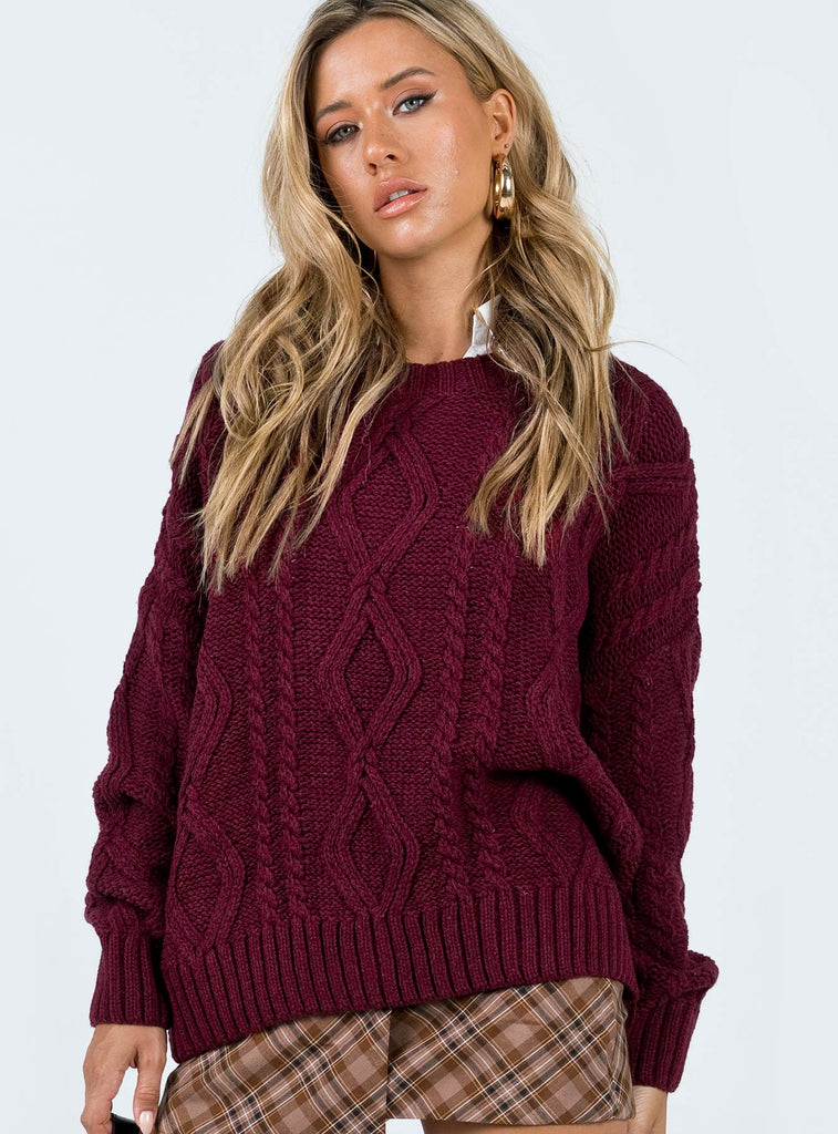 Anaya Oversized Sweater Burgundy