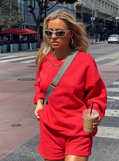 Sweater Crew neckline Drop shoulder Ribbed cuffs & waistband 