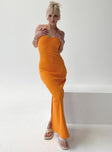 Princess Polly Sweetheart Neckline  Karyssa Rib Maxi Dress Orange