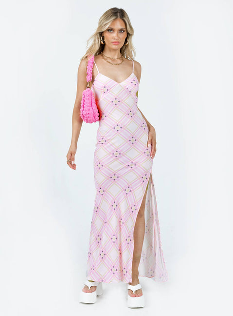 Princess Polly Sweetheart Neckline  Amity Maxi Dress Pink Multi