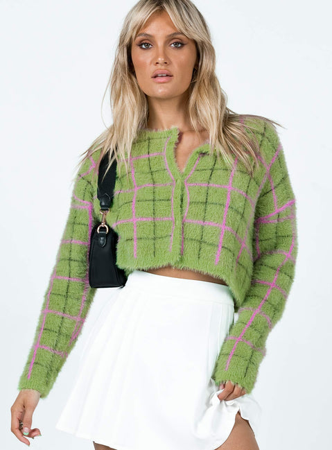 Avanti Cardigan Green Princess Polly  Cropped 