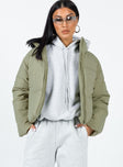 Puffer jacket  Oversized fit Princess Polly Exclusive High neck  Zip front fastening  Twin hip pockets  Fully lined 
