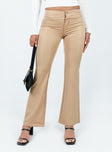 Princess Polly mid-rise  Dami Low Rise Pants Beige