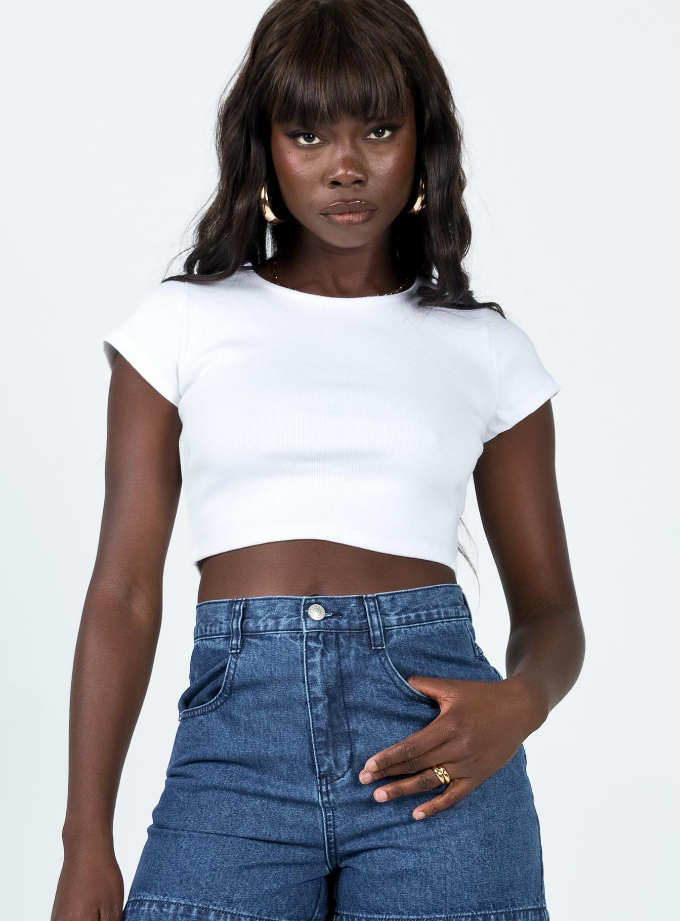 Classic Crop Tee White