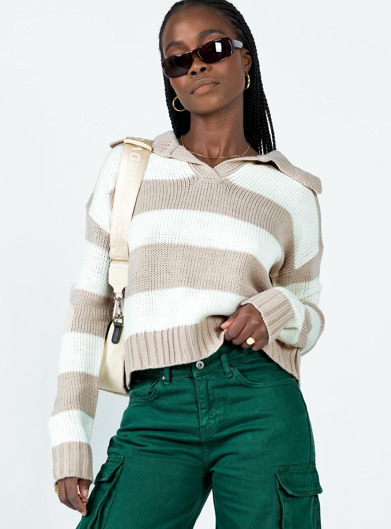 Hampton Sweater Beige Princess Polly  Cropped 