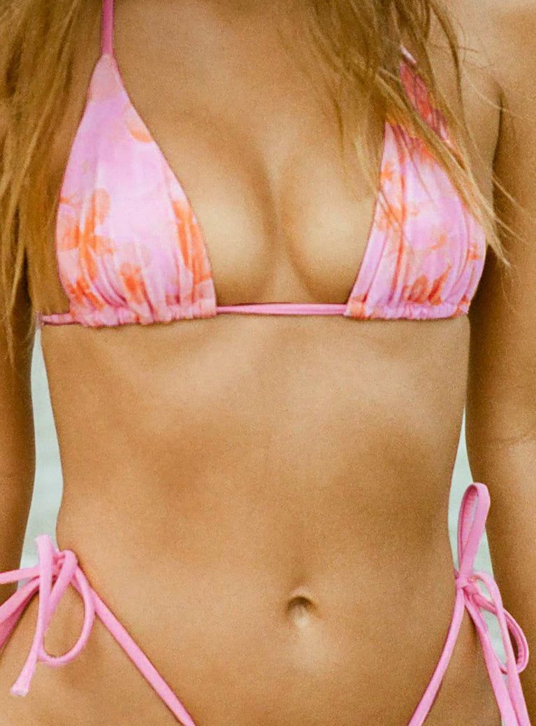 Jenner Triangle Bikini Top Pink Floral