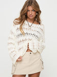 Mistic Knit Sweater Cream Princess Polly  Cropped 
