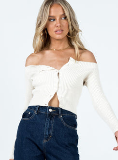 Odessa Cardigan Cream Princess Polly  Cropped 