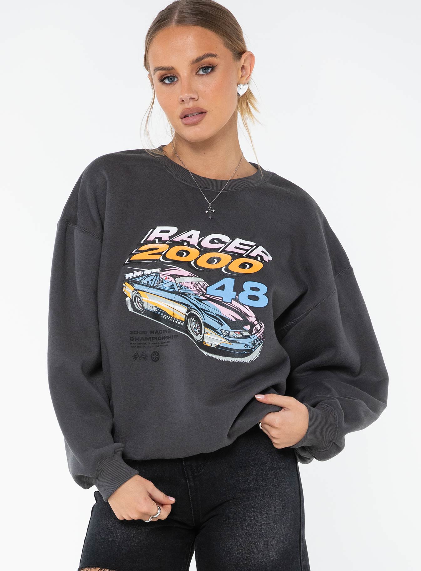 Speeder Sweatshirt Charcoal Princess Polly  long 