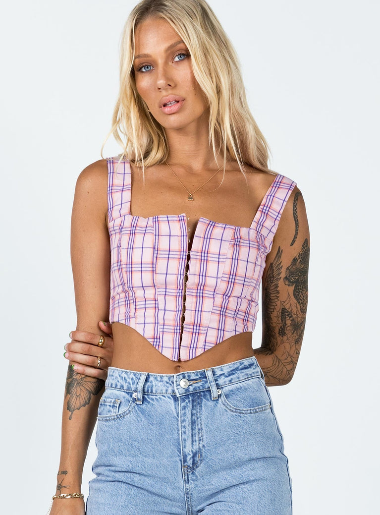 Day Dreaming Top Pink Check