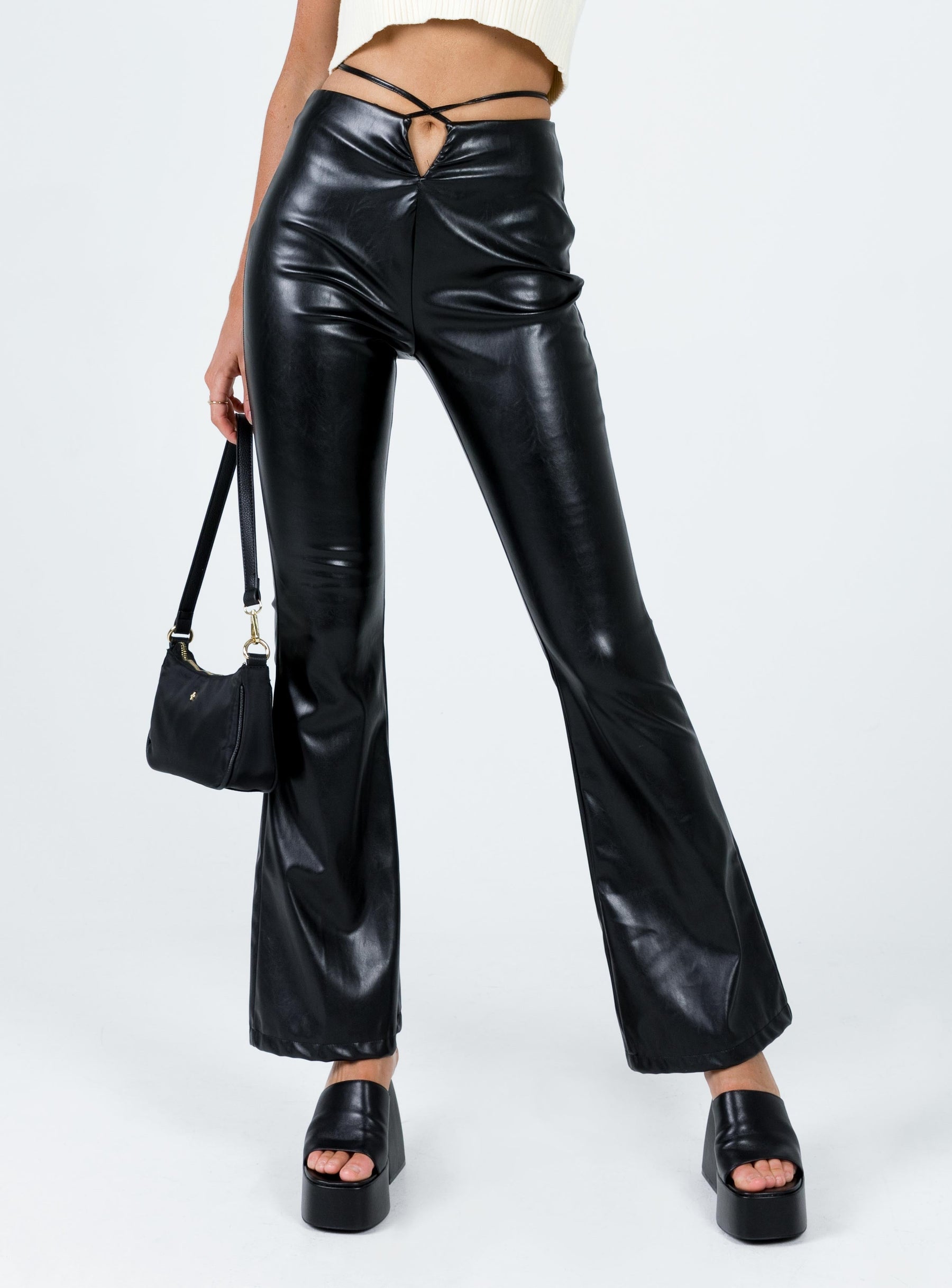 Princess Polly   Lovey PU Pants Black