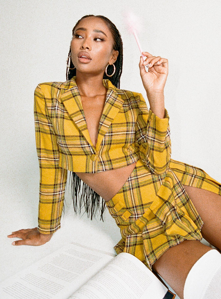 Co Ord Plaid Mini Skirt And Blazer Set Tartan Co Ord Blazer And