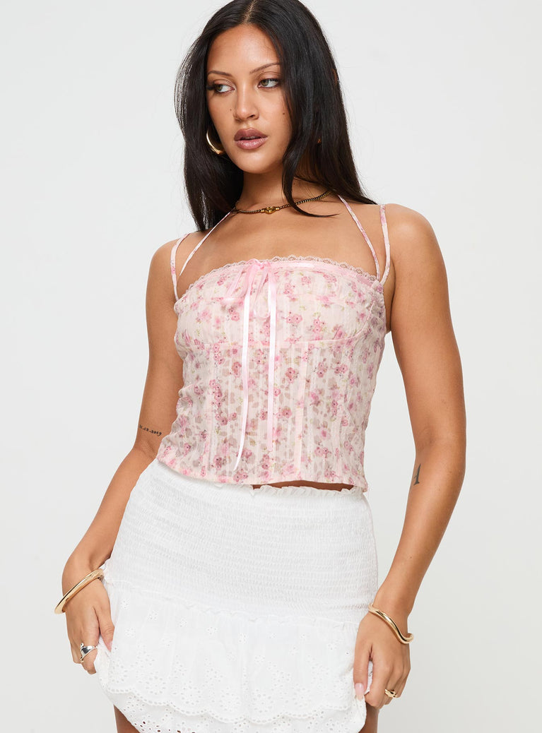 Trynia Top Pink Floral