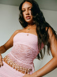 Ziena Lace Strapless Top Pink