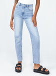 Princess Polly Mid Rise  Evelyn Low Rise Denim Jeans
