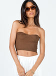 Alima Strapless Top Brown