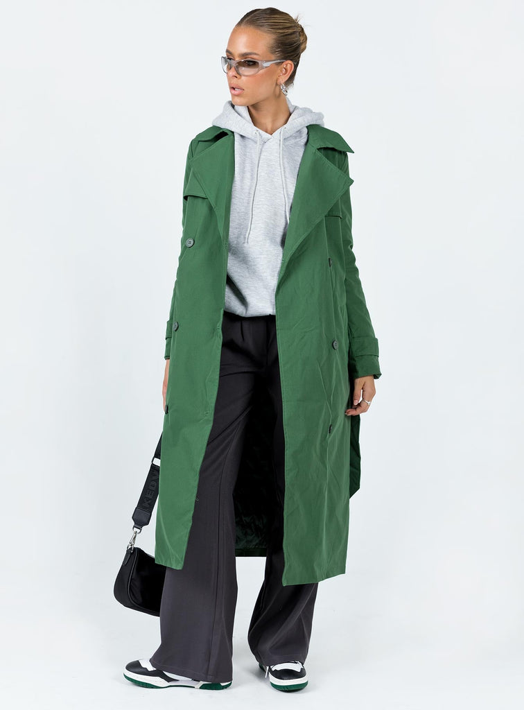 The Clarke Trench Coat Green