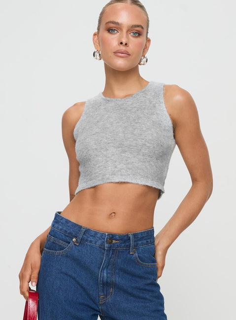 grey knit tank top