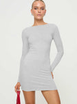 Lex Long Sleeve Mini Dress Grey Marle
